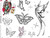 3ntini - Tattoo Flash Drawings - 300 Farfalle