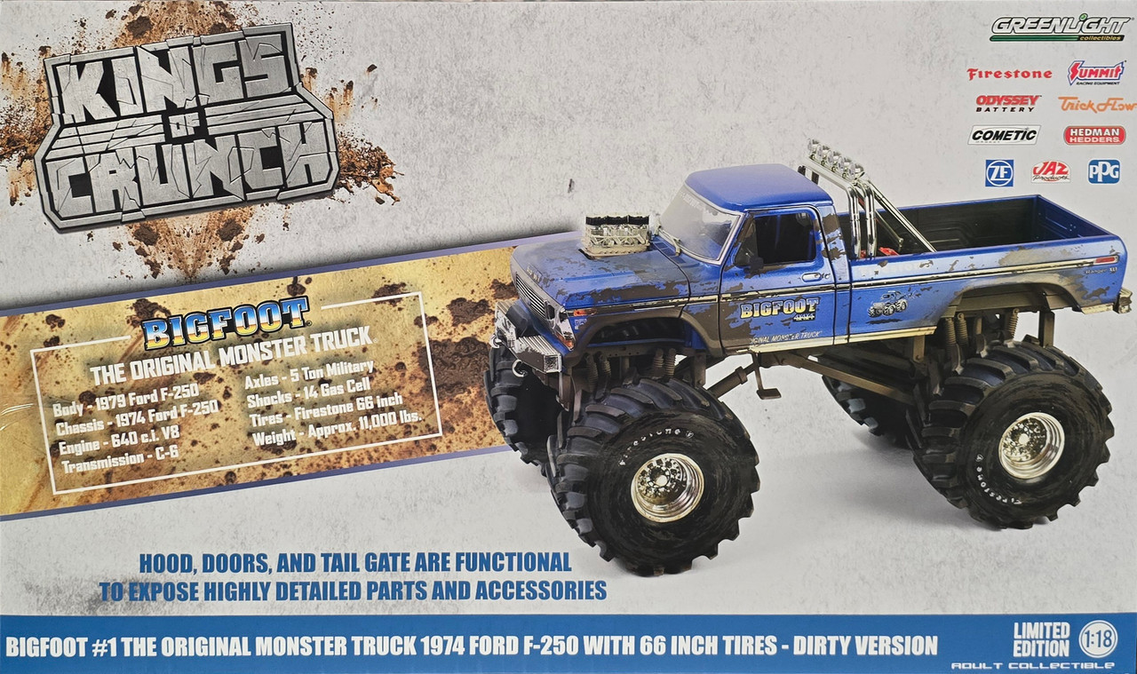 ビッグフット1974 フォード F-250モンスタートラックダーティバージョン Amazon.com: KINGS OF CRUNCH 1974 Ford F-250 Monster Truck