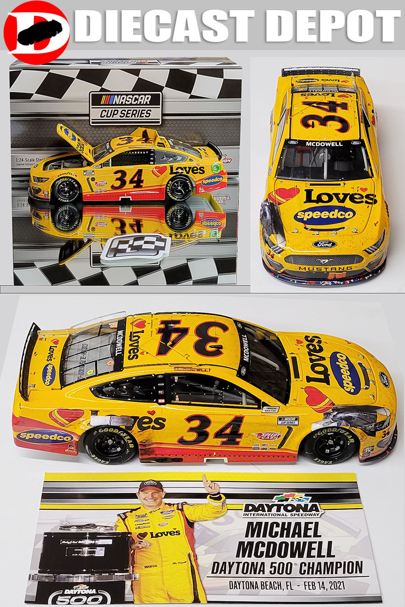 MICHAEL MCDOWELL 2021 DAYTONA 500 WIN LOVE'S RACED VERSION 1/24