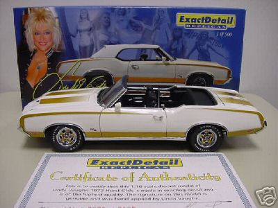 1/18 Linda Vaughn Miss Hurst 1972 Hurst Olds Autographed w/coa
