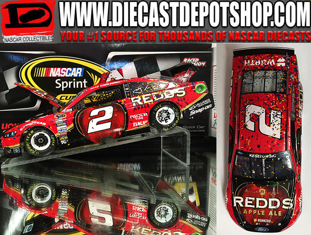 BRAD KESELOWSKI 2014 NEW HAMPSHIRE WIN RACED VERSION REDD'S