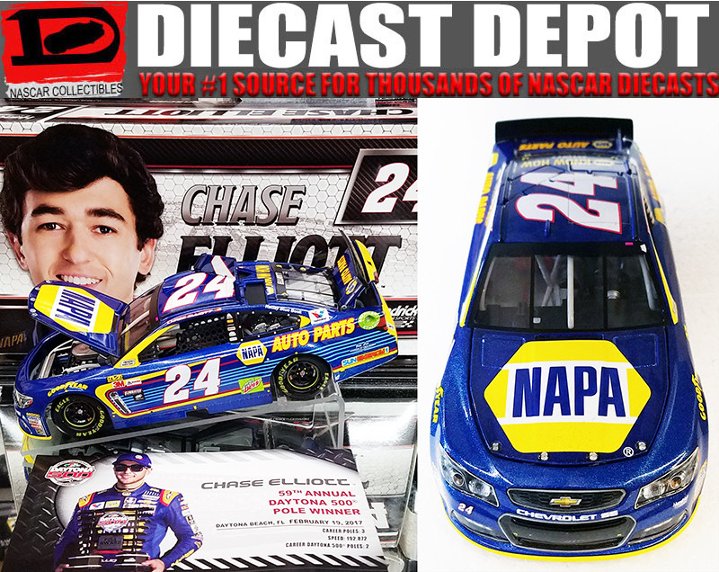 CHASE ELLIOTT 2017 DAYTONA 500 POLE WINNER #24 NAPA CHEVY 1/24 ACTION