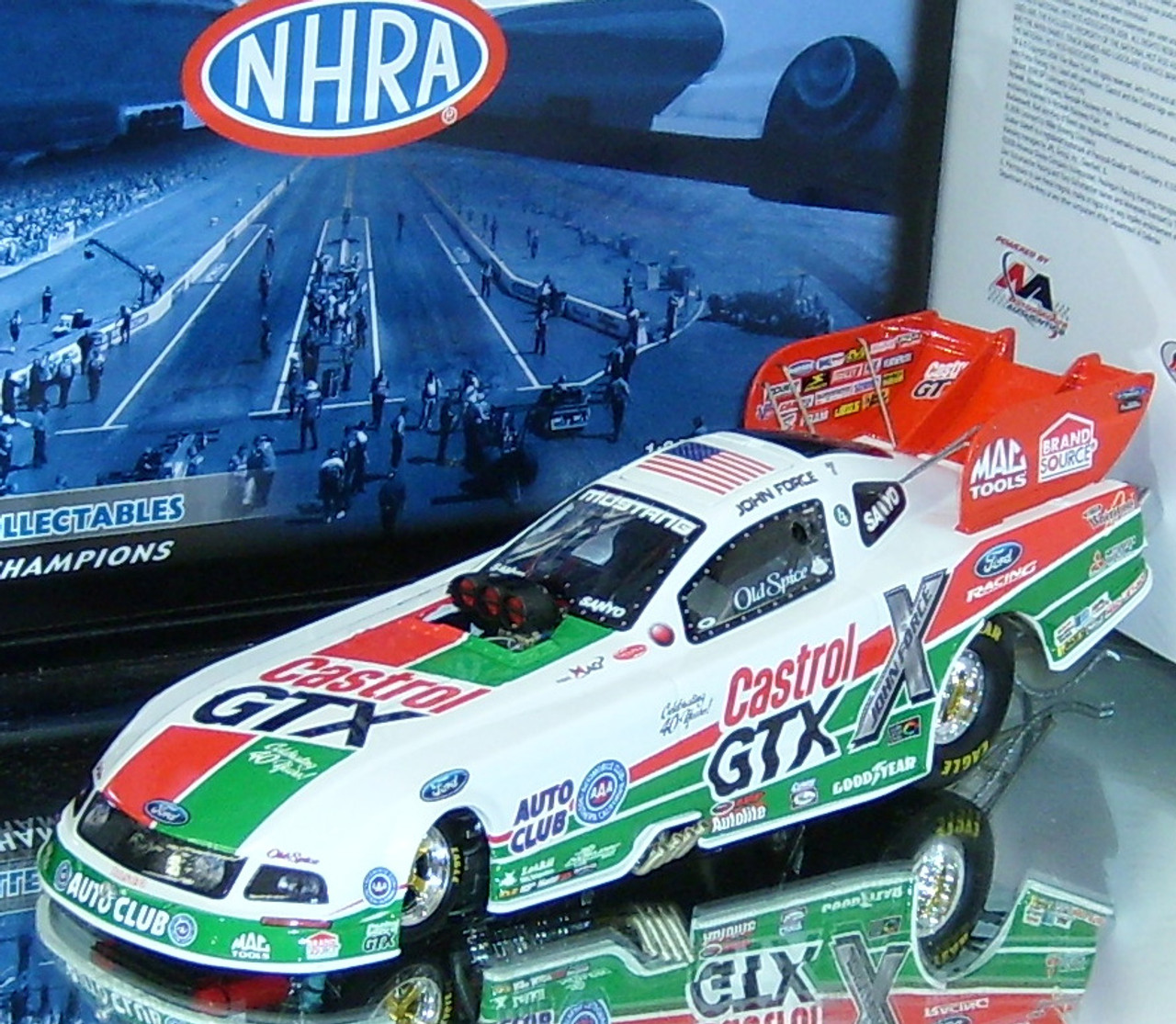 ミニカー John Force Castrol GTX Jolly Rancher Diecast: John Force Racing Castrol GTX 1993 Olds Funny Car