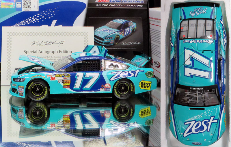 AUTOGRAPHED RICKY STENHOUSE JR 2013 ZEST 1/24 ACTION