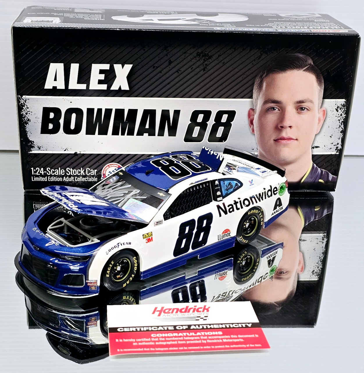 AUTOGRAPHED ALEX BOWMAN 2019 NATIONWIDE #88 CAMARO 1/24 ACTION