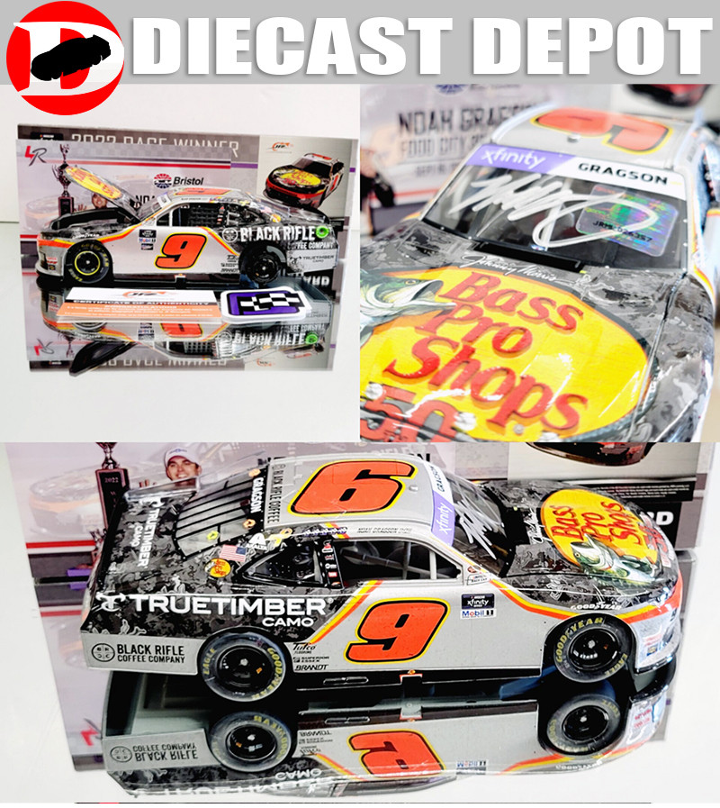 AUTOGRAPHED NOAH GRAGSON 2022 BRISTOL WIN RACED VERSION #9 BASS