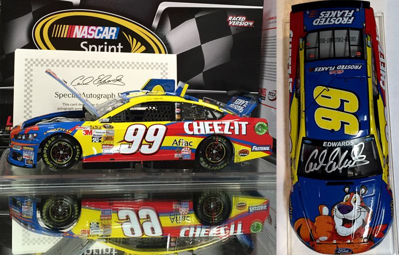 AUTOGRAPHED CARL EDWARDS 2013 RICHMOND WIN KELLOGG'S RACED VERSION