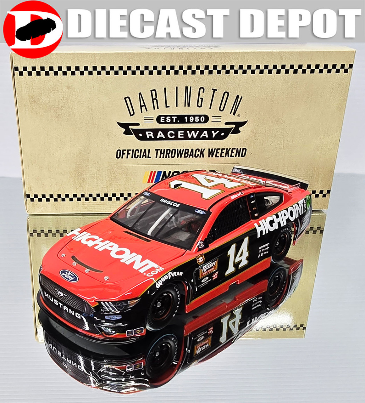 CHASE BRISCOE 2021 DARLINGTON RETRO HIGHPOINT.COM #14 MUSTANG (AJ