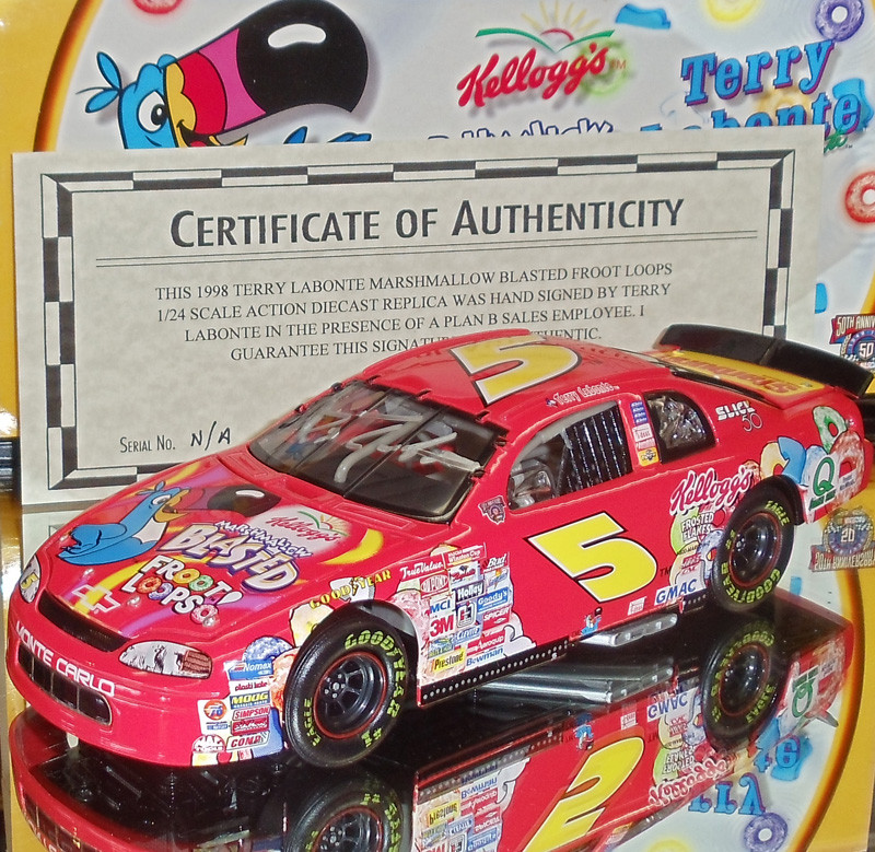 AUTOGRAPHED TERRY LABONTE 1998 MARSHMALLOW BLASTED FROOT LOOPS 1