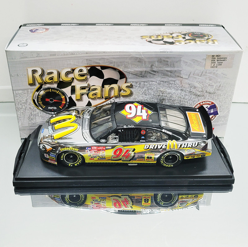 BILL ELLIOTT 2000 MCDONALDS CHROME 1/24 RACE FANS ONLY DIECAST