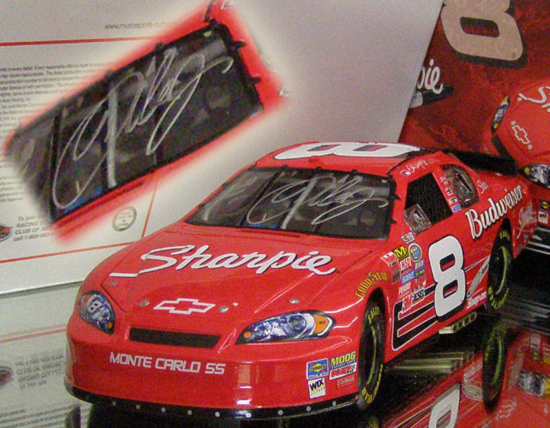[レア] ダイキャストNASCARモデルカー SHARPロゴ DALE EARNHARDT JR 2007 SHARPIE AUTOGRAPHED 1/24 MOTORSPORTS