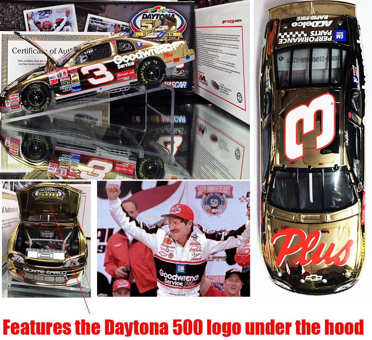 NASCAR デイル・アンハート　サンタ フィギュア DALE EARNHARDT SR 1998 DAYTONA 500 WINNER GOLD (DAYTONA 50TH