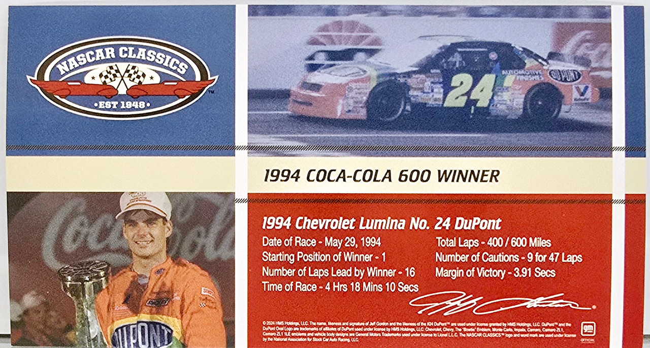 NASCAR ライターセット 1994-1995 1994 Jeff Gordon DuPont Coca Cola 600 win (1st win) NASCAR