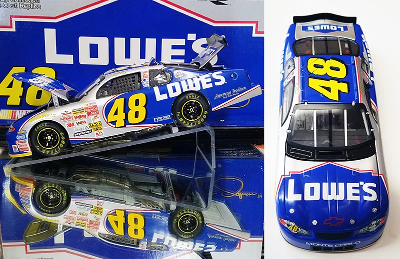 Jimmy Johnson Rookie Card JIMMIE JOHNSON 2002 LOWE'S #48 ROOKIE CAR 1/24 TEAM CALIBER OWNER'S