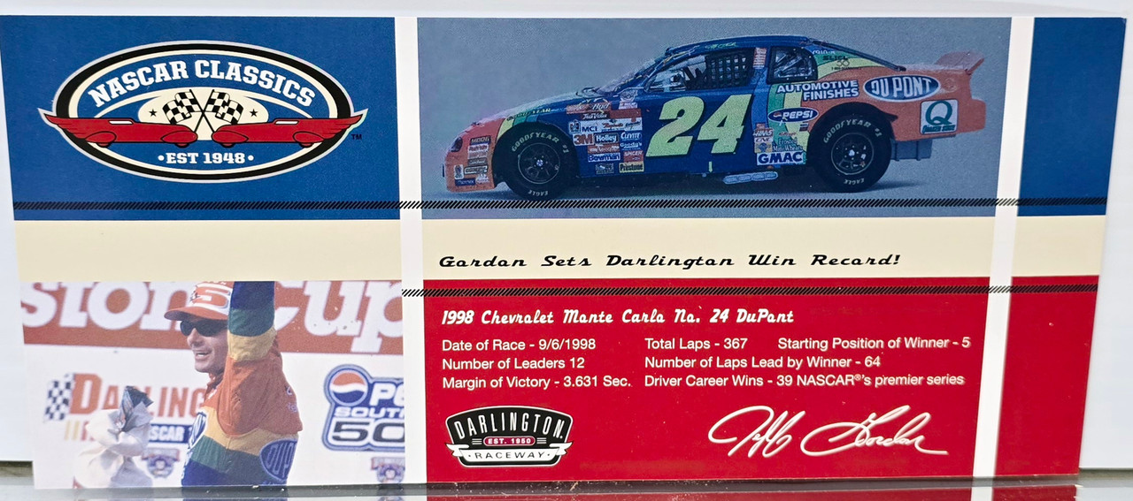 JEFF GORDON 1998 DARLINGTON WIN RACED VERSION DUPONT REFINISHES 1