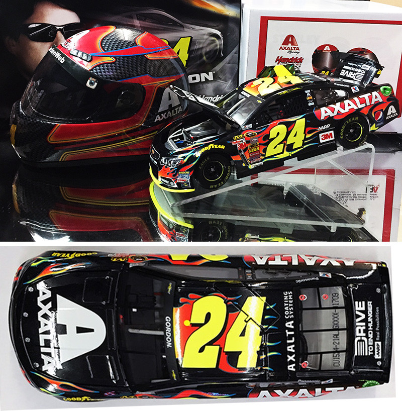 JEFF GORDON 2015 AXALTA DIECAST MINI HELMET COMBINATION DEAL 1/24 ACTION