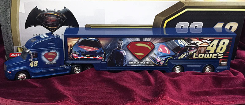 JIMMIE JOHNSON 2016 BATMAN V SUPERMAN TRANSPORTER 1/64 ACTION