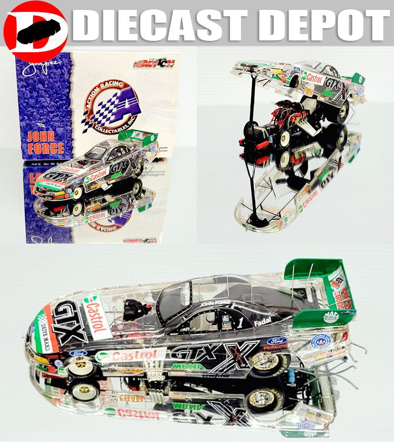 JOHN FORCE 2002 CASTROL MUSTANG *CLEAR BODY* 1/24 ACTION