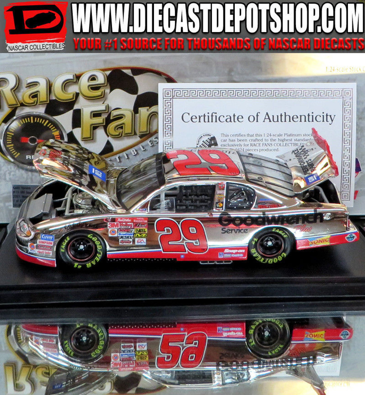 Kevin Harvick 2001 Race Fans Only Action 1/24 Scale Platinum