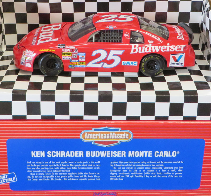 KEN SCHRADER 1995 BUDWEISER MONTE CARLO 1/18 AMERICAN MUSCLE