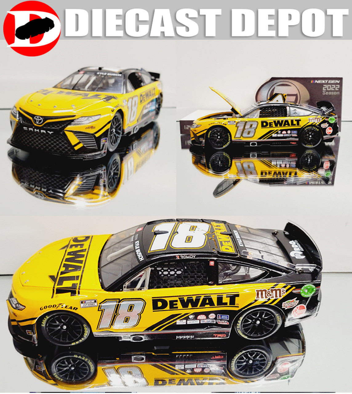 KYLE BUSCH 2022 DEWALT #18 TOYOTA NEXT GEN TOYOTA 1/24 ELITE