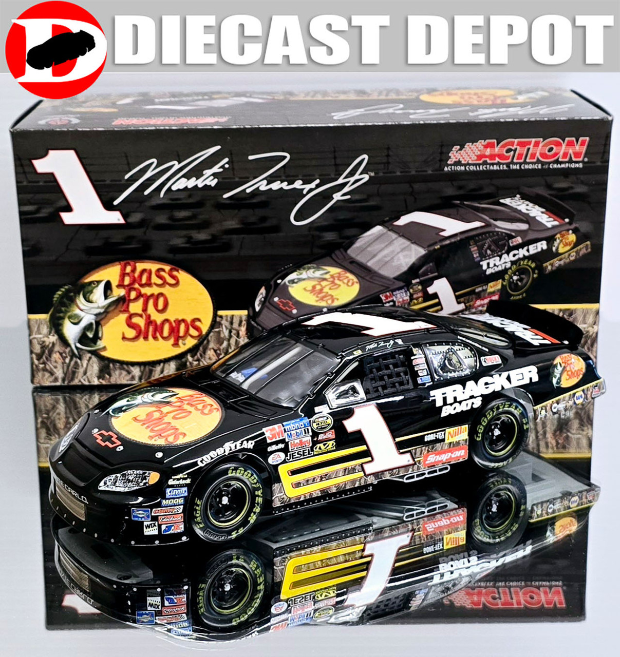 MARTIN TRUEX JR 2005 BASS PRO SHOPS BLACK CUP CAR 1/24 ACTION