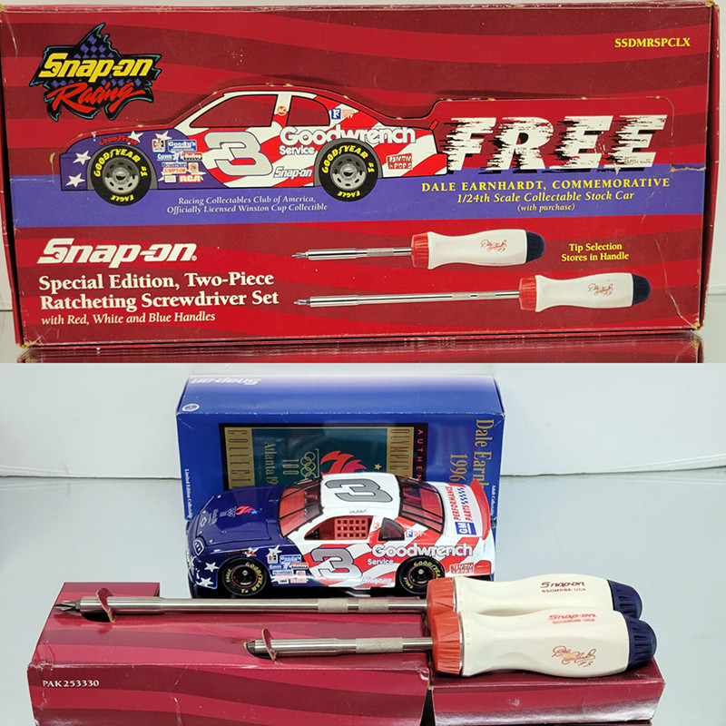 DALE EARNHARDT SR SNAP-ON TWO PIECE RATCHETING SCREWDRIVER SET W