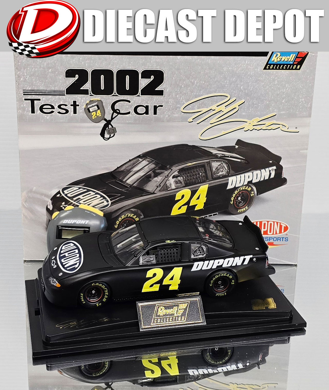 JEFF GORDON 2002 DUPONT TEST CAR W/ STOP WATCH 1/24 REVELL DIECAST