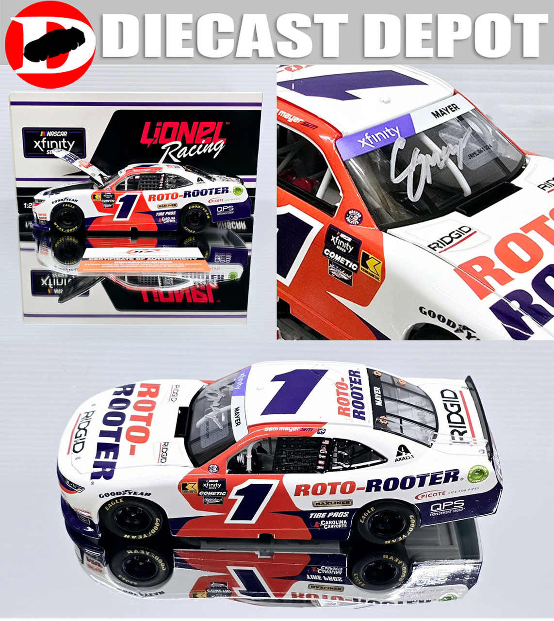 AUTOGRAPHED SAM MAYER 2024 CLUB CAR 1/24 ARC DIECAST
