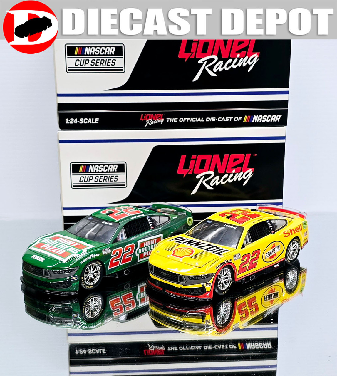 JOEY LOGANO 2024 SHELL & HUNT BROTHERS 2-CAR COMBO DEAL 1/24 ARC