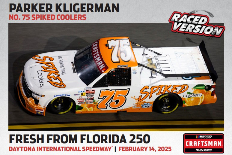 AUTOGRAPHED PARKER KLIGERMAN 2025 DAYTONA WIN RACED VERSION SPIKED