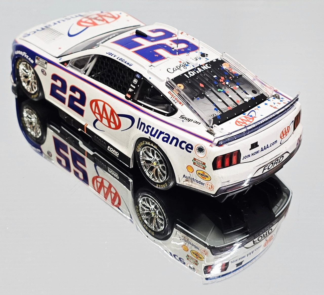 JOEY LOGANO 2025 TEXAS WIN AAA INSURANCE 1/24 ELITE DIECAST