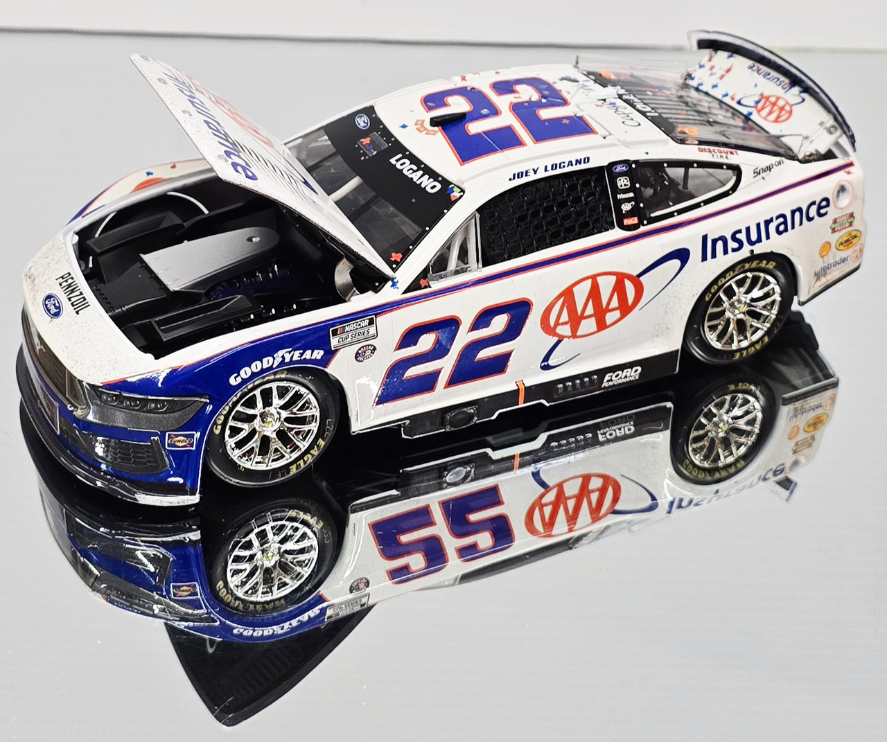 JOEY LOGANO 2025 TEXAS WIN AAA INSURANCE 1/24 ELITE DIECAST