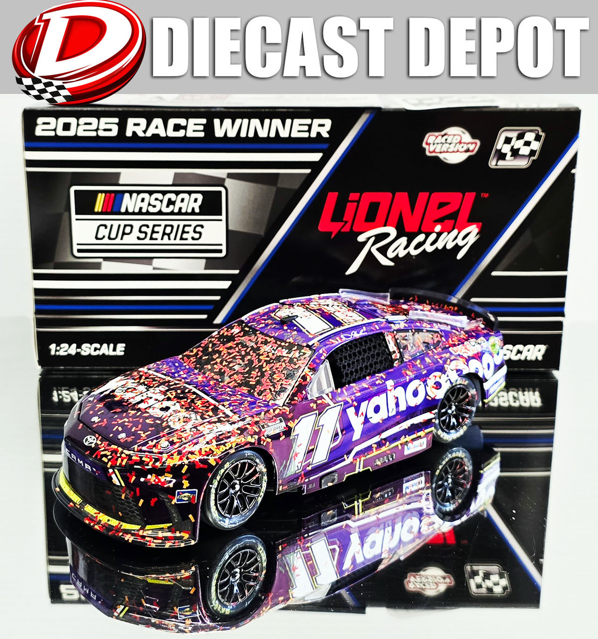 DENNY HAMLIN 2025 MICHIGAN WIN RACED VERSION YAHOO! *COLOR CHROME