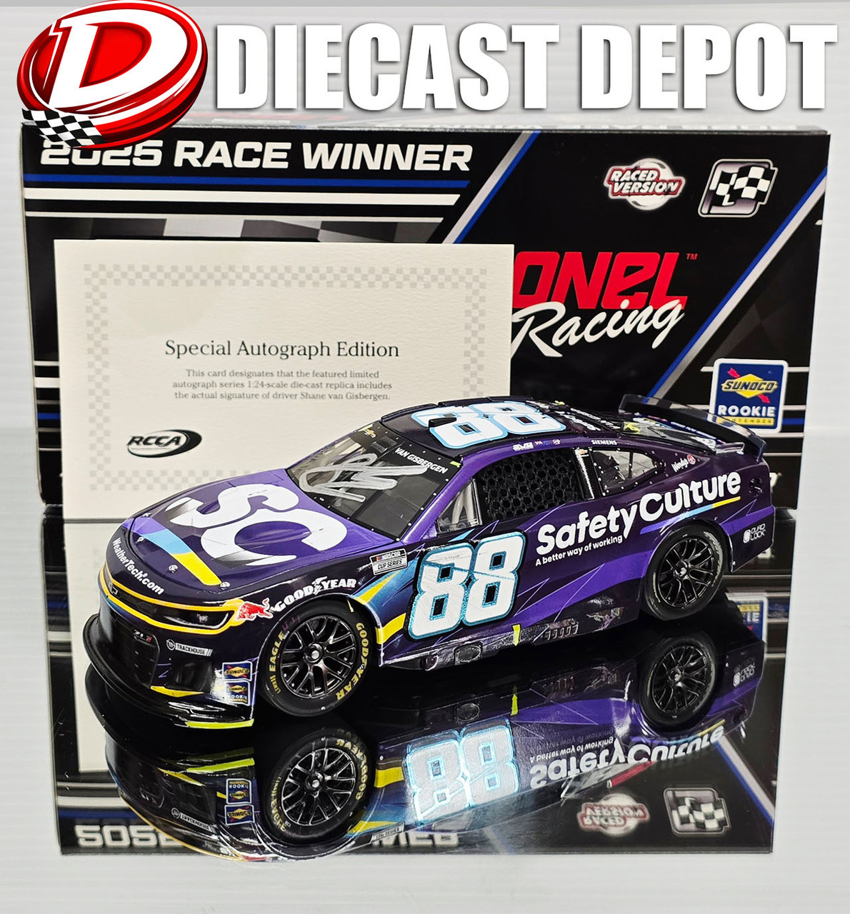 AUTOGRAPHED SHANE VAN GISBERGEN 2025 RED BULL 1/24 ACTION DIECAST