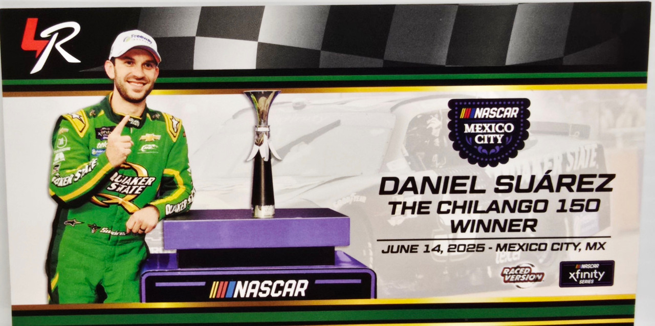 AUTOGRAPHED DANIEL SUAREZ 2025 MEXICO CITY XFINITY WIN RACED