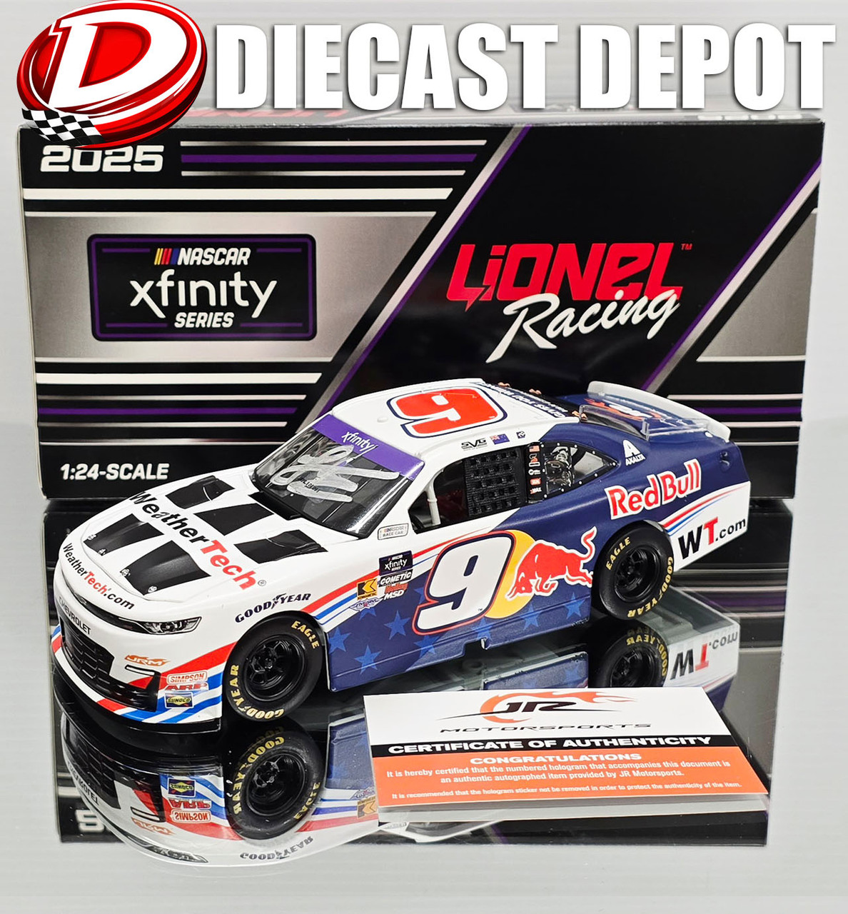 AUTOGRAPHED SHANE VAN GISBERGEN 2025 RED BULL 1/24 ACTION DIECAST