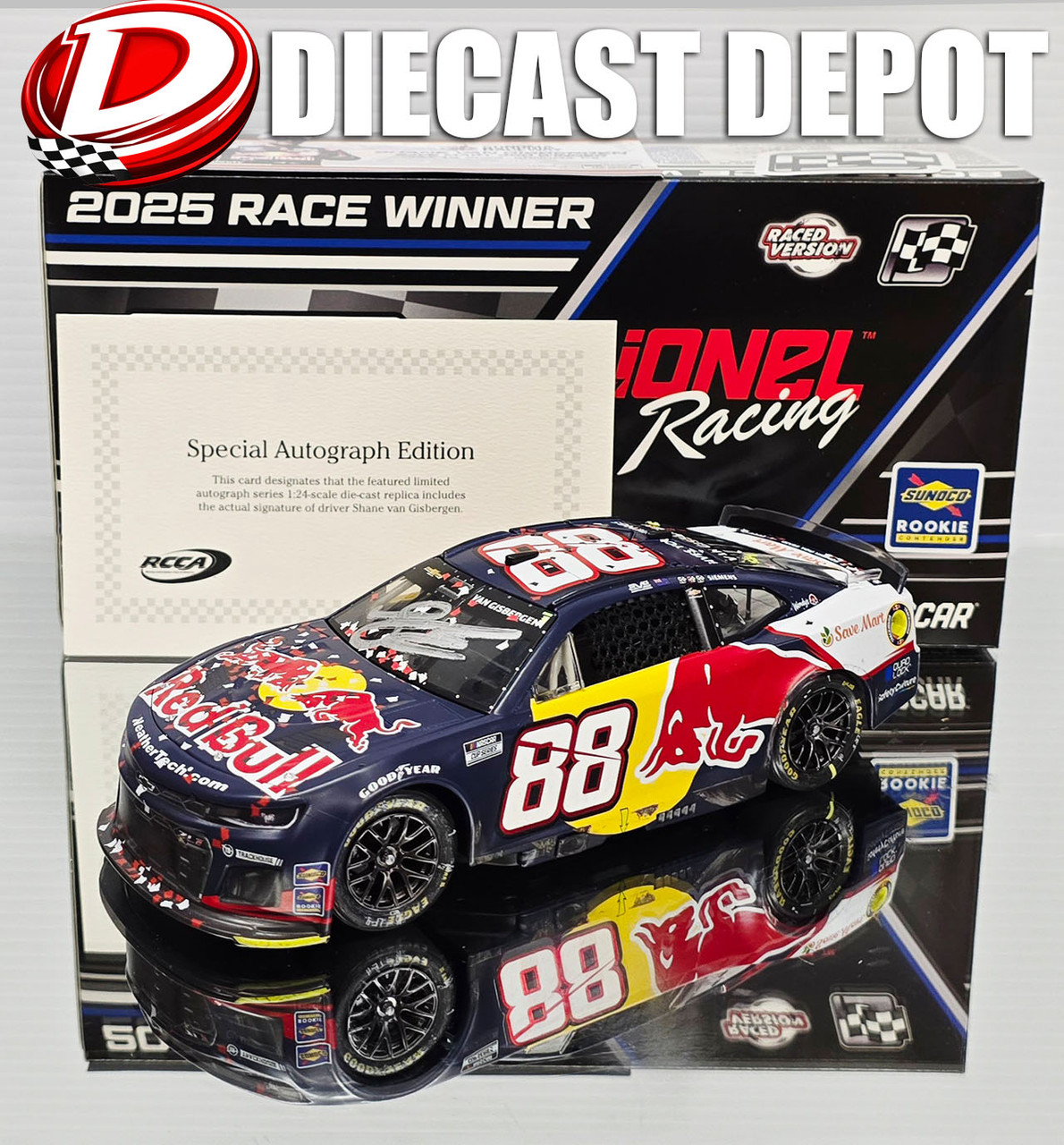 SHANE VAN GISBERGEN 2025 SONOMA WIN RACED VERSION RED BULL 1/24