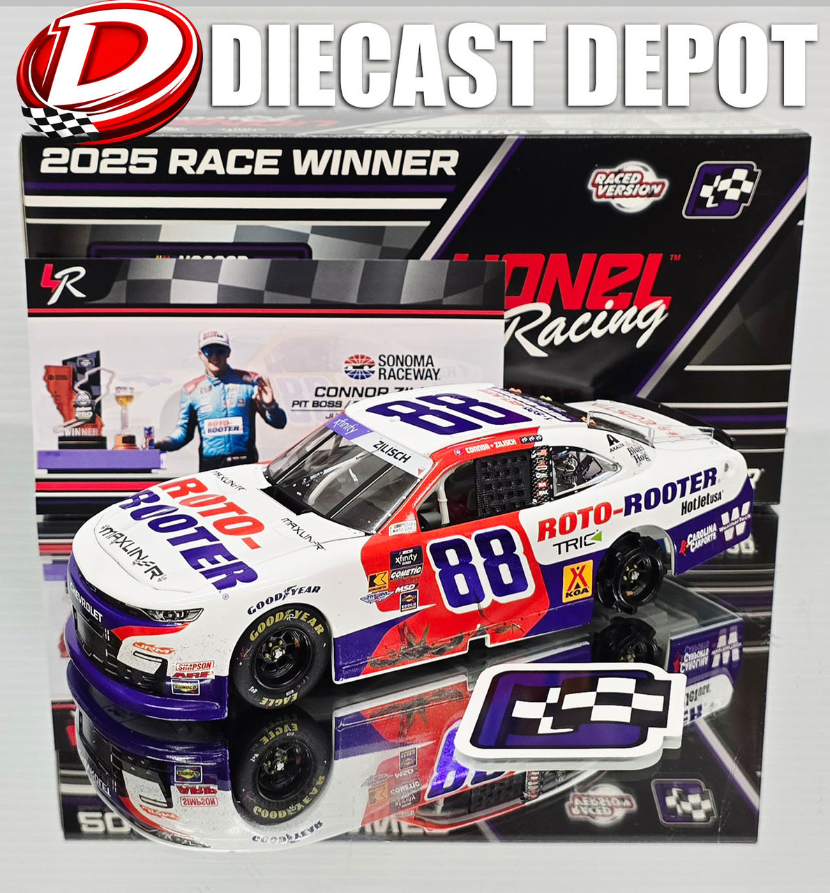 CONNOR ZILISCH 2025 SONOMA WIN RACED VERSION ROTO ROOTER 1/24 ARC