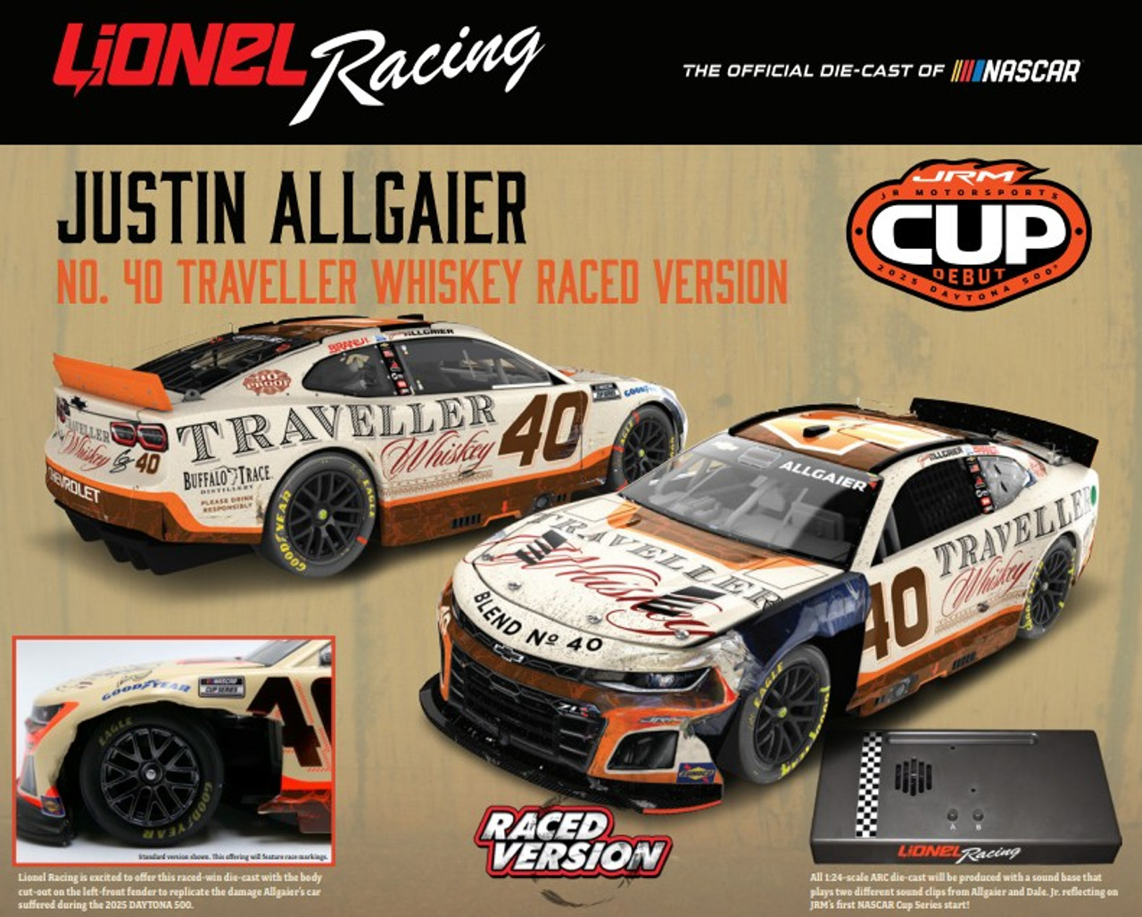 JUSTIN ALLGAIER 2025 TRAVELLER WHISKEY RACED VERSION 1/24