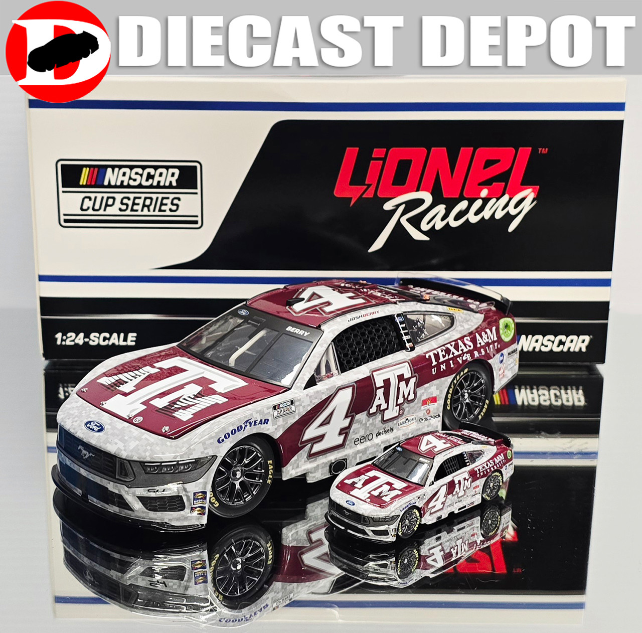 JOSH BERRY 2024 TEXAS A&M 2-CAR COMBO 1/64 & 1/24 ARC DIECAST