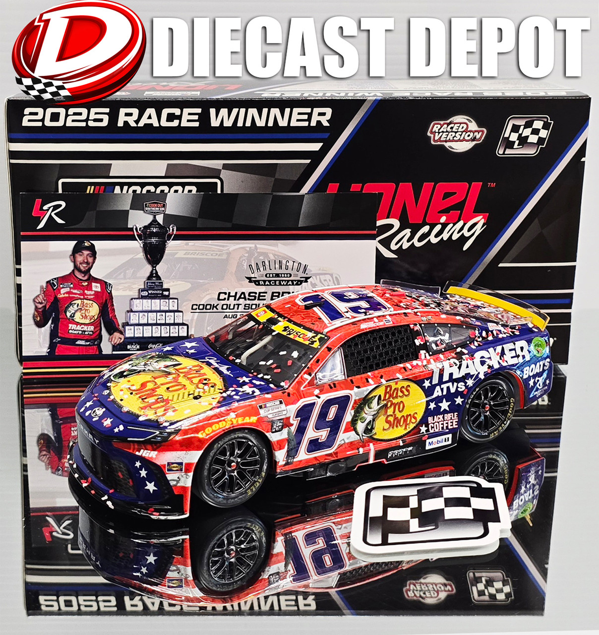 CHASE BRISCOE 2025 DARLINGTON WIN RACED VERSION BASS PRO SHOPS