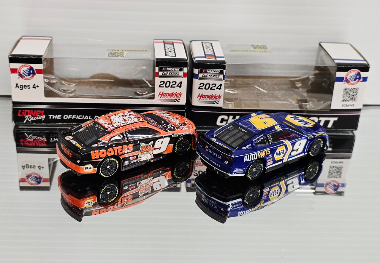 CHASE ELLIOTT 2024 NAPA & HOOTERS TEXAS WIN COMBO 1/64 DIECASTS