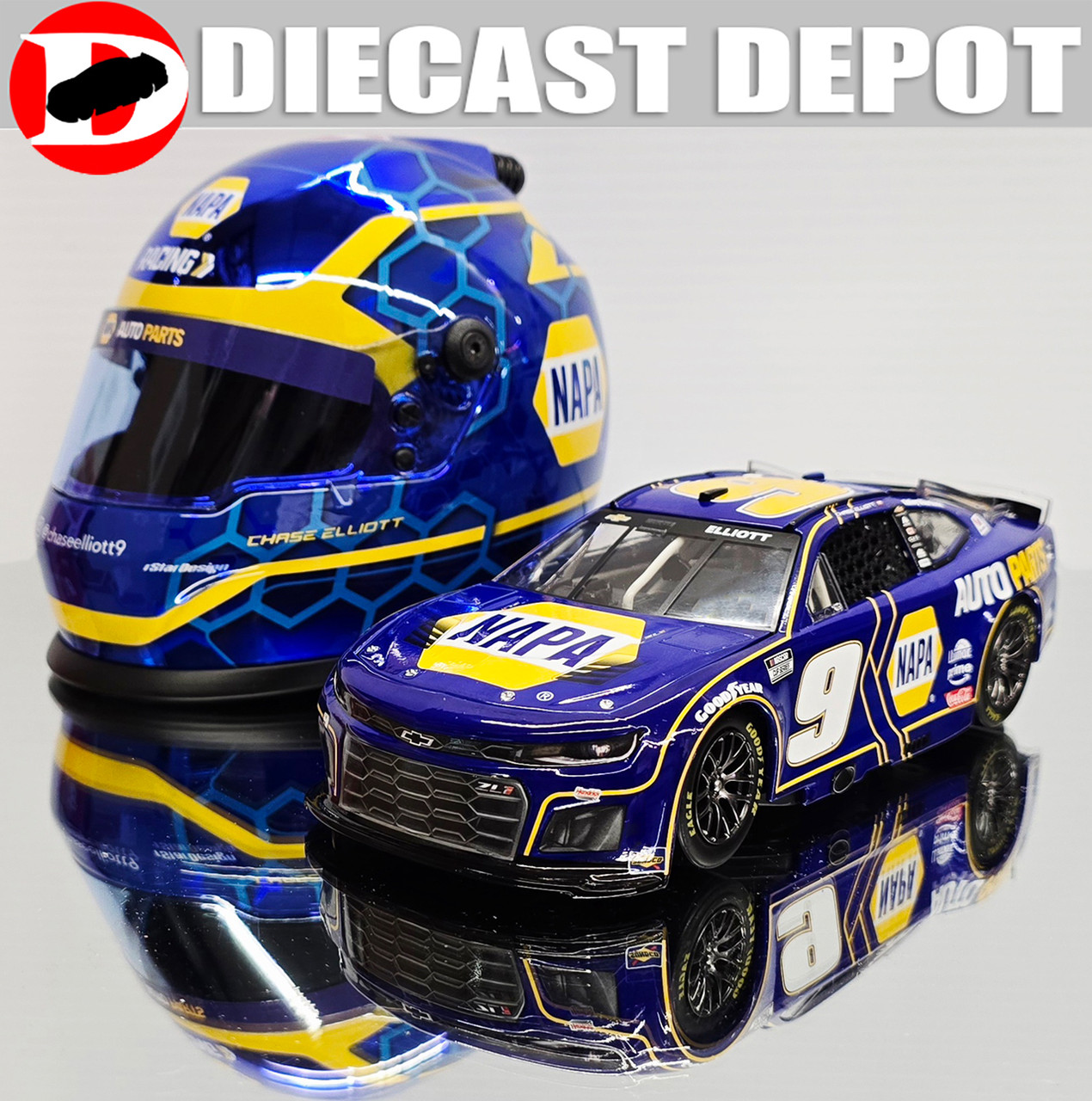 CHASE ELLIOTT 2025 NAPA 1/24 DIE-CAST AND 1/2 SCALE MINI REPLICA