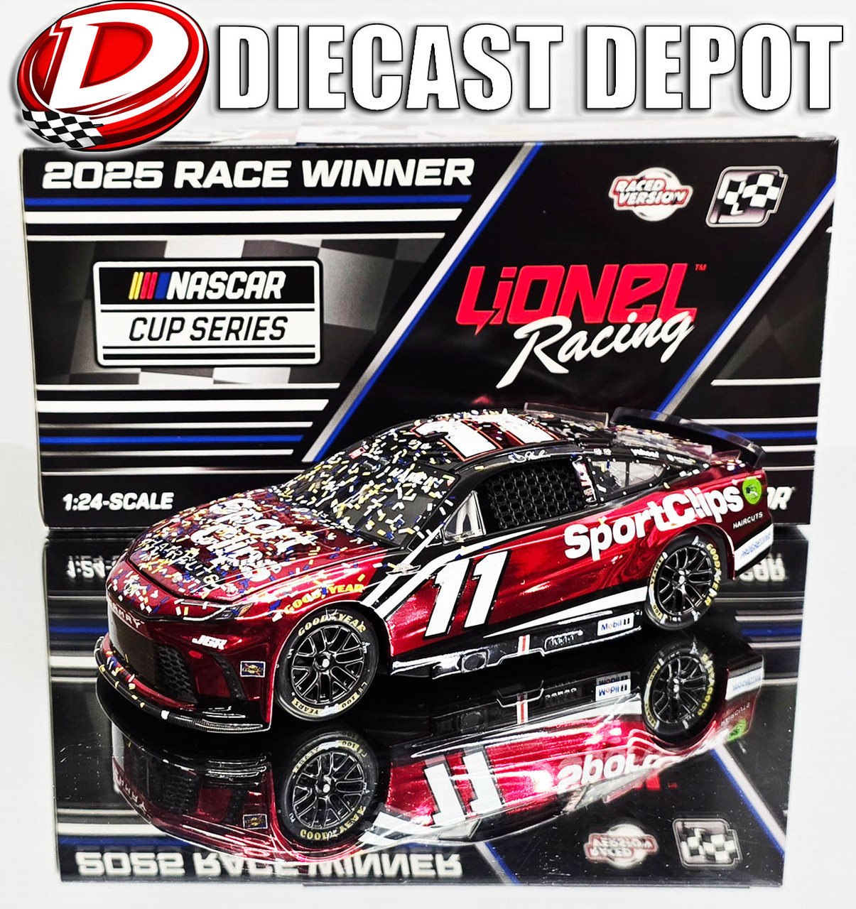 DENNY HAMLIN 2025 DARLINGTON WIN RACED VERSION RETRO SPORTS CLIPS