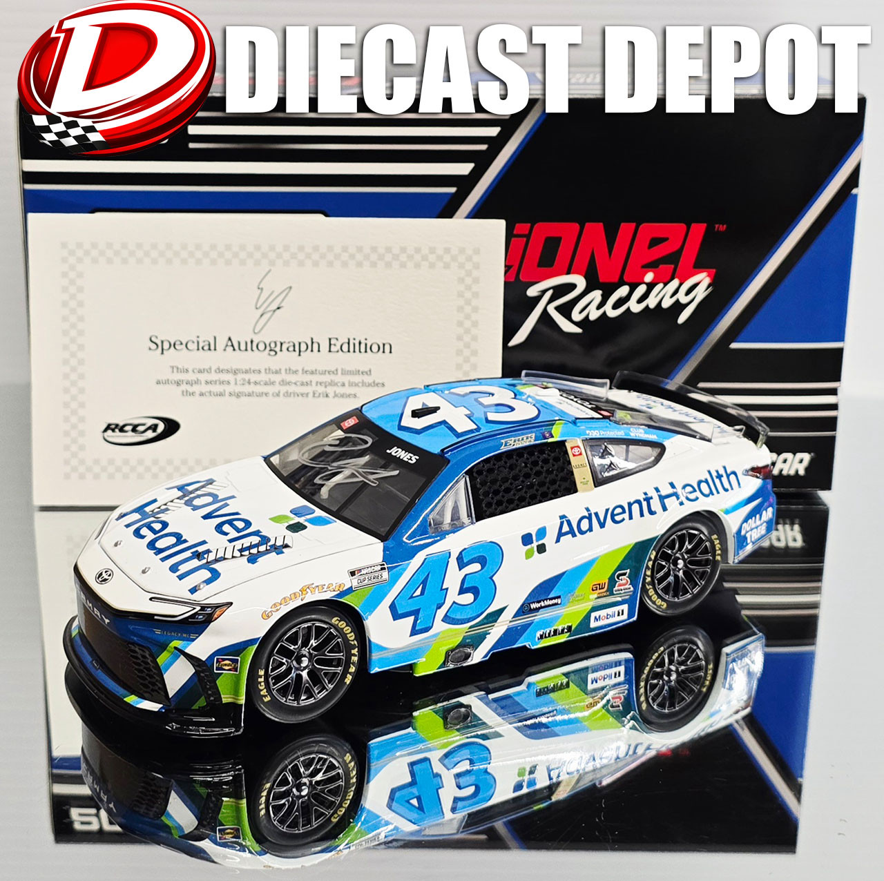 AUTOGRAPHED ERIK JONES 2026 ADVENT HEALTH 1/24 ARC DIECAST