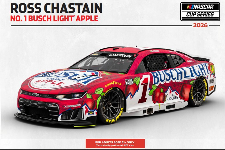 ROSS CHASTAIN 2026 BUSCH LIGHT APPLE *COLOR CHROME* 1/24 ARC