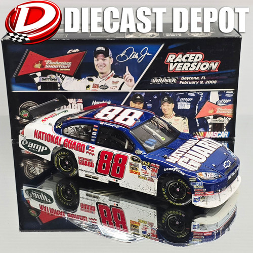DALE EARNHARDT JR 2008 BUD SHOOTOUT - NATIONAL GUARD RACED VERSION 1/24 ACTION