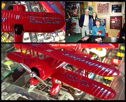 AUTOGRAPHED BILL ELLIOTT BUDWEISER DIECAST AIRPLANE BANK by RACING CHAMPIONS