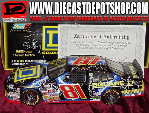 KENNY WALLACE 1998 SQUARE D/ LIGHTNING FORD TAURUS 1/24 REVELL DIECAST